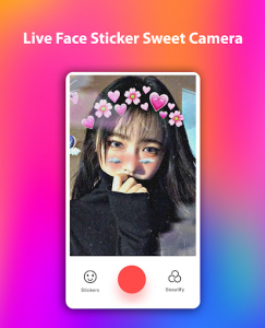 اسکرین شات برنامه Live Face Sticker Sweet Camera Offline 1