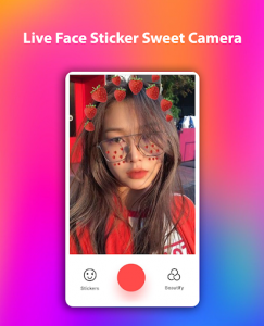 اسکرین شات برنامه Live Face Sticker Sweet Camera Offline 5