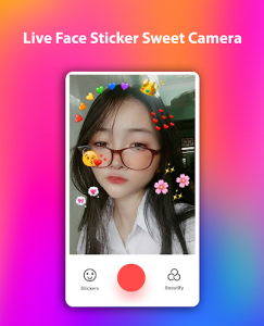 اسکرین شات برنامه Live Face Sticker Sweet Camera Offline 7
