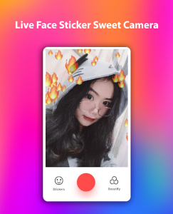 اسکرین شات برنامه Live Face Sticker Sweet Camera Offline 8