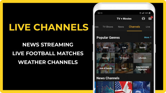 اسکرین شات 6 برنامه FREECABLE© TV App: Shows, News