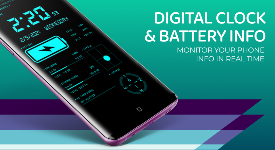 اسکرین شات 7 برنامه Digital Clock & Battery Charge