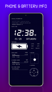 اسکرین شات 2 برنامه Digital Clock & Battery Charge