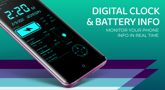 اسکرین شات برنامه Digital Clock & Battery Charge 7
