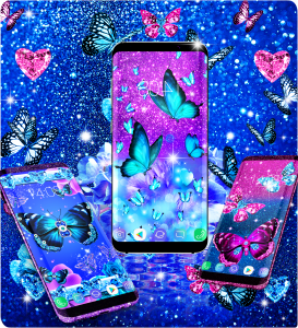 اسکرین شات برنامه Blue glitz butterfly wallpaper 6