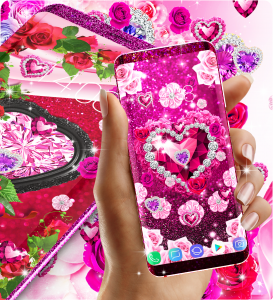 اسکرین شات 6 برنامه Diamond rose glitter wallpaper