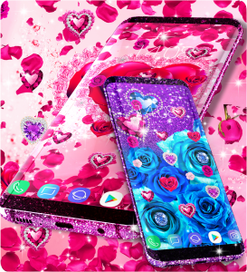 اسکرین شات 4 برنامه Diamond rose glitter wallpaper