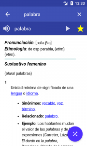 اسکرین شات برنامه Spanish Dictionary - Offline 1