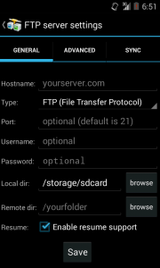 اسکرین شات برنامه AndFTP (your FTP client) 3