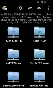 اسکرین شات برنامه AndFTP (your FTP client) 1