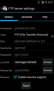 اسکرین شات 3 برنامه AndFTP File Manager
