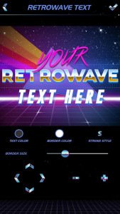 اسکرین شات برنامه Retrogram 🌴: Retrowave Photo, GIF & Text Maker 5