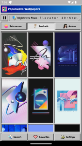 اسکرین شات 4 برنامه Vaporwave Wallpapers & Radio