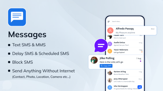 اسکرین شات 1 برنامه Messages - Text Messaging