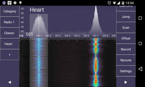 اسکرین شات برنامه SDR Touch - Live radio via USB 1