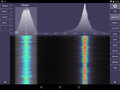 اسکرین شات برنامه SDR Touch - Live radio via USB 3