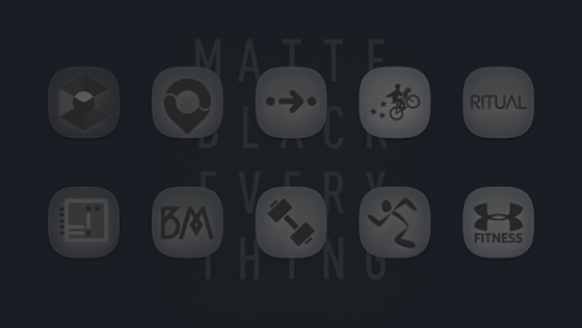 اسکرین شات برنامه Matte Black Icon Pack 2