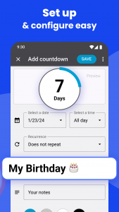 اسکرین شات برنامه Countdown Widget・Countdown app 2