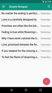 اسکرین شات برنامه Simple Notepad 2