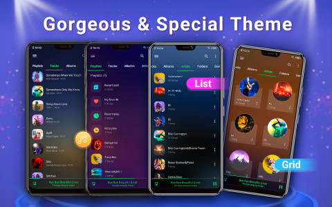 اسکرین شات 2 برنامه Music Player - MP3 Player