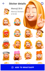 اسکرین شات برنامه Memoji Apple Stickers 3D for Android WhatsApp 1