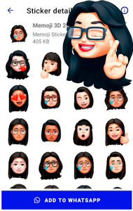 اسکرین شات برنامه Memoji Apple Stickers 3D for Android WhatsApp 7