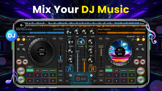 اسکرین شات 2 برنامه DJ Music Mixer - 3D DJ Player