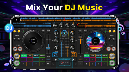اسکرین شات برنامه DJ Music Mixer - 3D DJ Player 2
