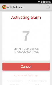 اسکرین شات برنامه Anti Theft Alarm 3