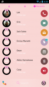 اسکرین شات برنامه Theme Dialer Ribbon Pink 4