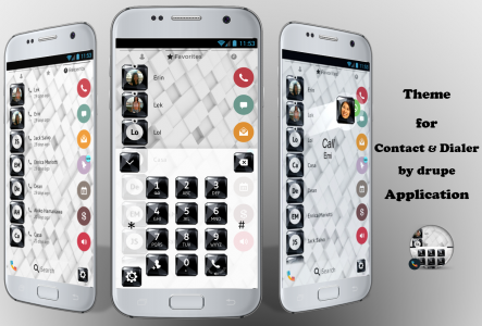 اسکرین شات برنامه Theme Dialer Black White Gems 1