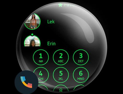 اسکرین شات برنامه Theme Dialer Circle BlackGreen 6
