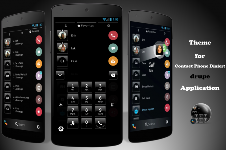 اسکرین شات برنامه Theme Dialer Dusk Black 1