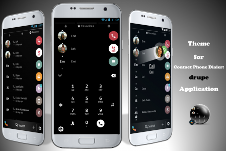 اسکرین شات برنامه Theme Dialer Flat Black White 1