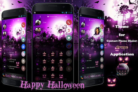 اسکرین شات برنامه Theme Dialer Halloween Pink 1