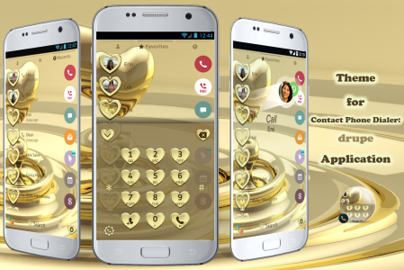 اسکرین شات برنامه Theme Dialer Metal Gold Heart 1