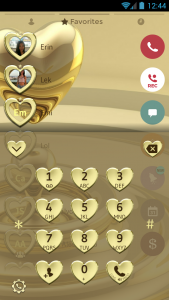 اسکرین شات برنامه Theme Dialer Metal Gold Heart 2