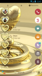 اسکرین شات برنامه Theme Dialer Metal Gold Heart 4