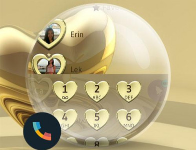 اسکرین شات برنامه Theme Dialer Metal Gold Heart 6