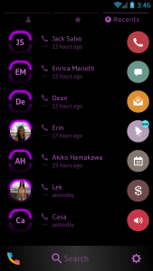 اسکرین شات برنامه Theme Dialer Neon Purple 4