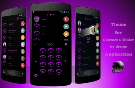 اسکرین شات برنامه Theme Dialer Neon Purple 1