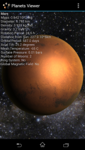 اسکرین شات برنامه Planets Viewer 5