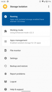 اسکرین شات 1 برنامه Storage Isolation