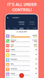 اسکرین شات برنامه Budget: expense tracker, money 4