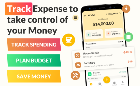 اسکرین شات 1 برنامه Money Tracker Expense Tracker
