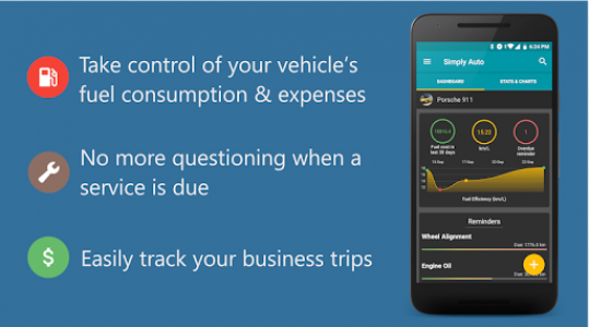 اسکرین شات برنامه Simply Auto: Car Maintenance & Mileage tracker app 1