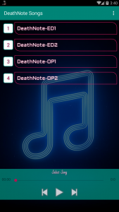 اسکرین شات برنامه Anime Songs Death Note 1