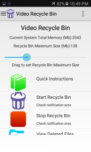 اسکرین شات برنامه Video Recycle Bin 1
