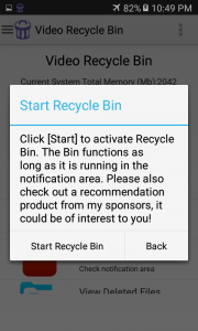 اسکرین شات برنامه Video Recycle Bin 2