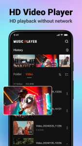 اسکرین شات برنامه Music Player & HD Video Player 3